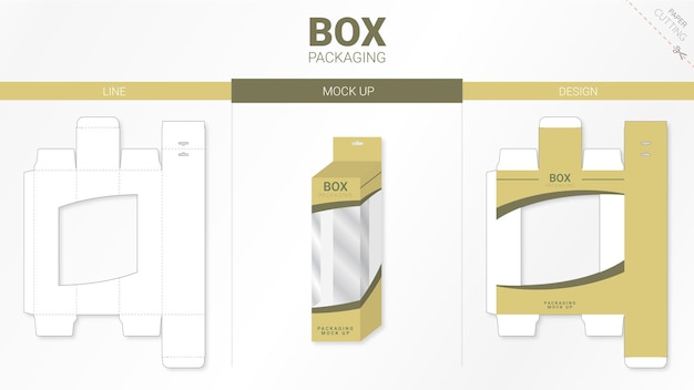 Box packaging and   die cut template