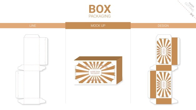 Box packaging and   die cut template