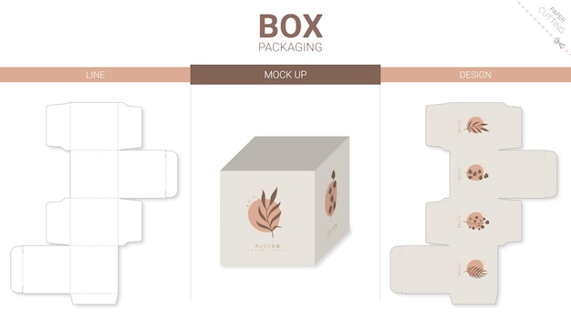 Box packaging and   die cut template