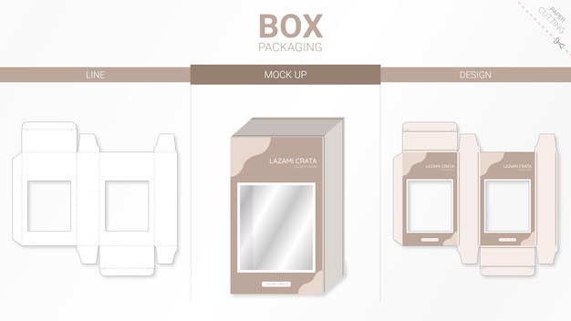 Box packaging and   die cut template