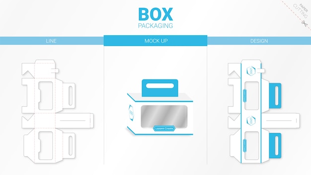 Box packaging and   die cut template