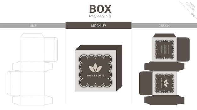 ボックス包装とモックアップダイカットテンプレート