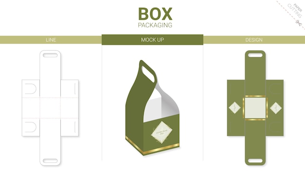 ボックス包装とモックアップダイカットテンプレート
