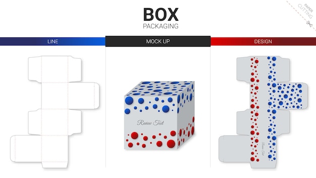 box packaging and mockup die cut template