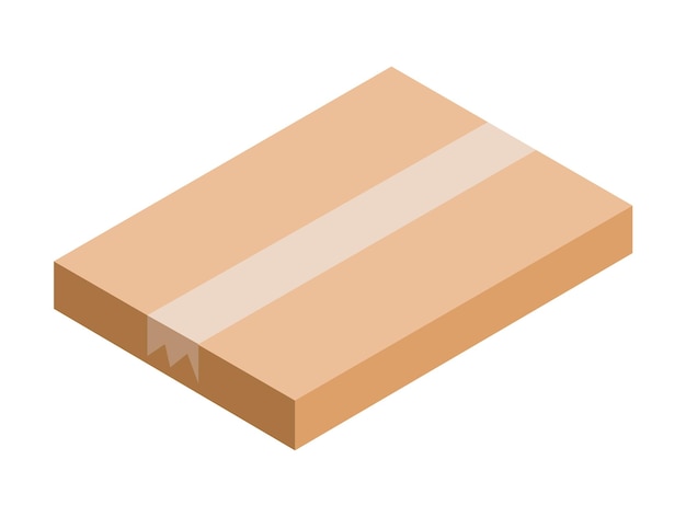 Box packaging on white background isometric