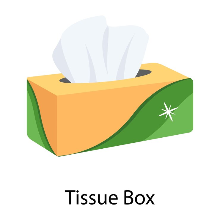 Vector a box of tissue paper that says tissue box.