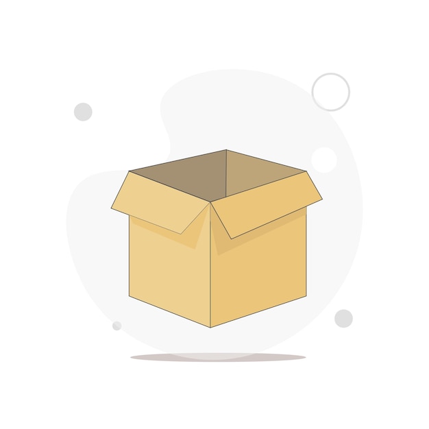 Vector box vector flat illustration on white