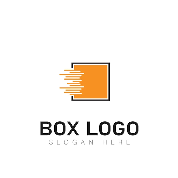 Box vector logotype Box lettering logo Cargo company box logo