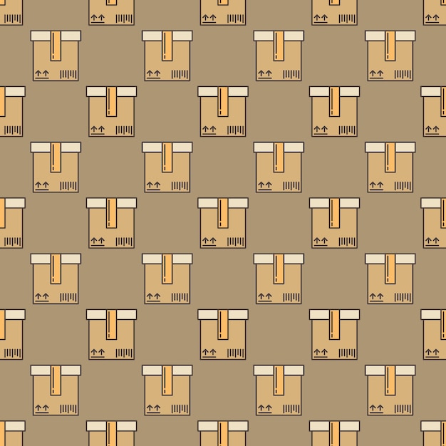 Box vector Warehouse colored seamless pattern or background
