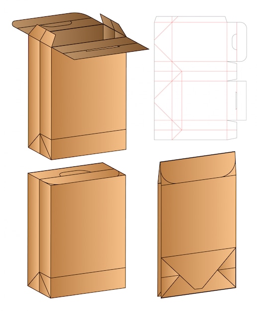 Box verpakking gestanst sjabloonontwerp.