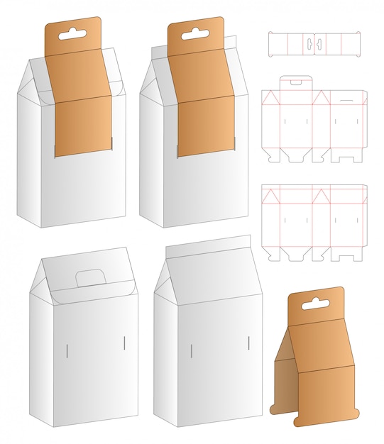 Box verpakking gestanst sjabloonontwerp.