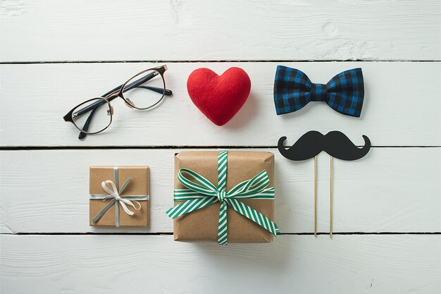 a box with a heart and a bow tie on it