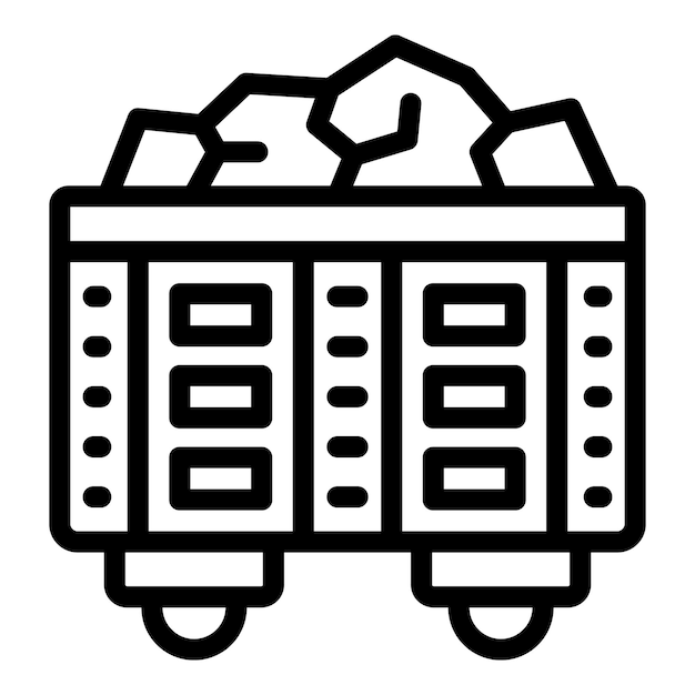 Boxcar freight wagon icon outline vector Goods railway transfer