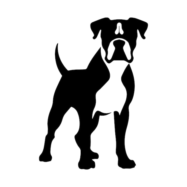 Boxer dog vector drawing