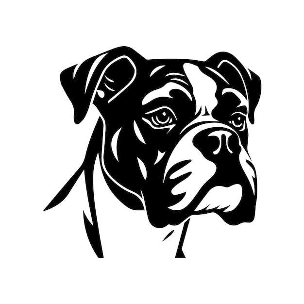 Boxer dog vector drawing