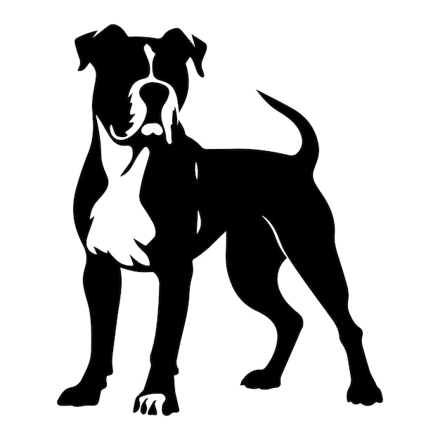 Vector boxer dog vector drawing