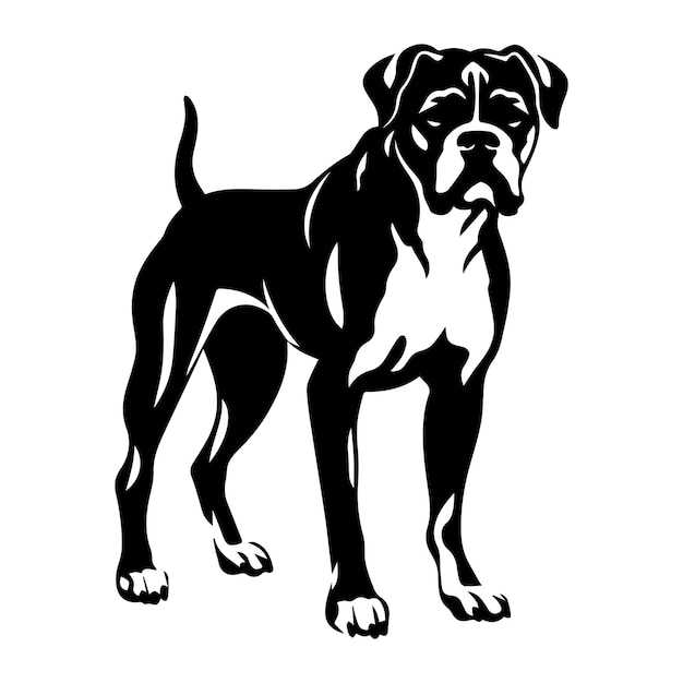 Vector boxer dog vector drawing