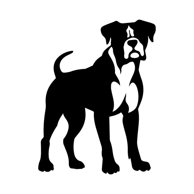 Vector boxer dog vector drawing