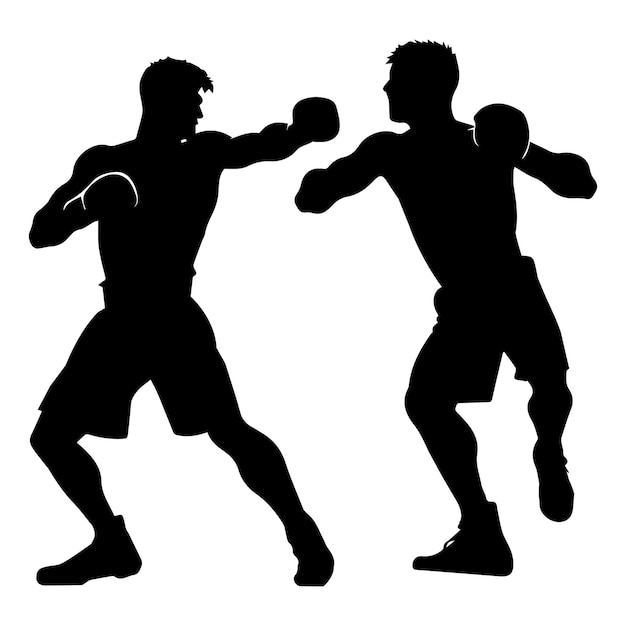 Boxer fight vector silhouette