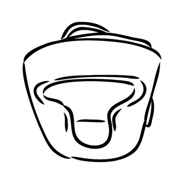 Boxer helmet sketch icon vector hand drawn blue doodle line art boxer helmet sign isolated symbol il...