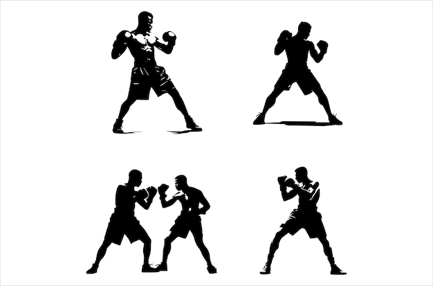 Boxer Silhouette Boxer Silhouette Wall Sticker Vector Silhouette Vector