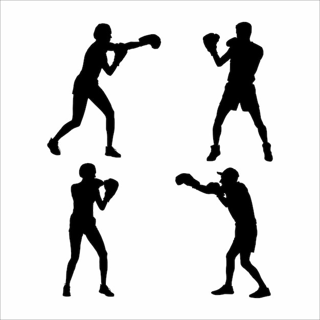 Vector boxer silhouetten collectie
