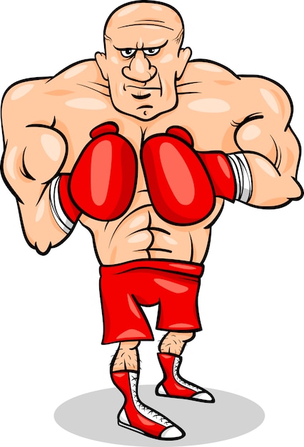 boxer sportsman cartoon illustration