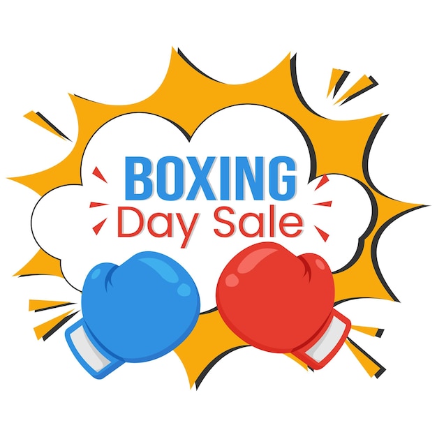 Boxhandschoenen Comic speech bubble met Boxing Day Sale tekst