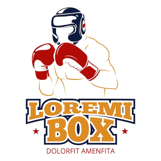 Vettore poster design atleta boxe