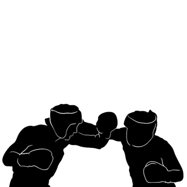 boxing and bodybuilder silhouette