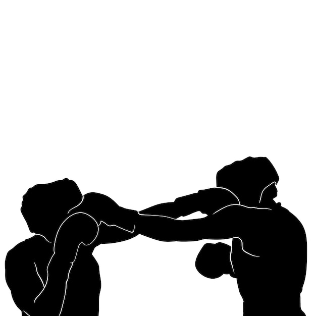 boxing and bodybuilder silhouette