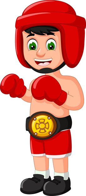 Vector boxing boy