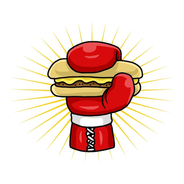 Vector boxing burger