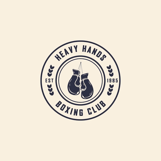 Boxing club badge logo design Vector illustration For Boxing sport club emblem sign patch