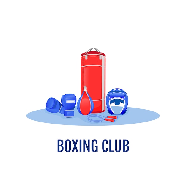 Boxing club flat concept illustration