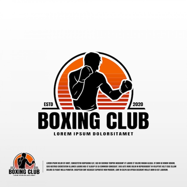 Modello di logo del club di boxe