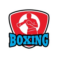 Boxing clubs and competitions monochrome emblems with sportsman gloves and punching bags
