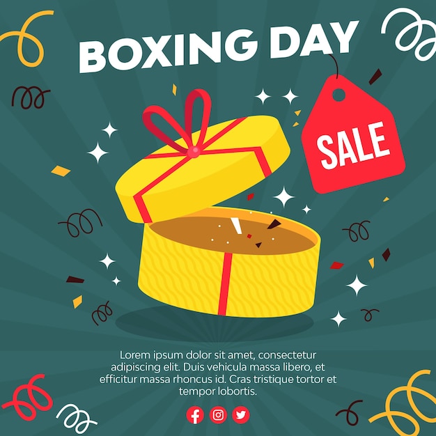 Boxing day background in flat design