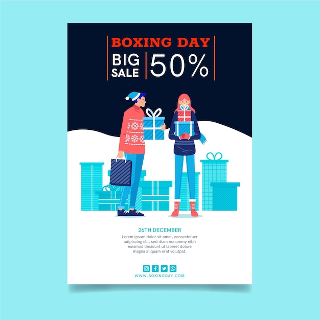 Vector boxing day flyer a5 vertical