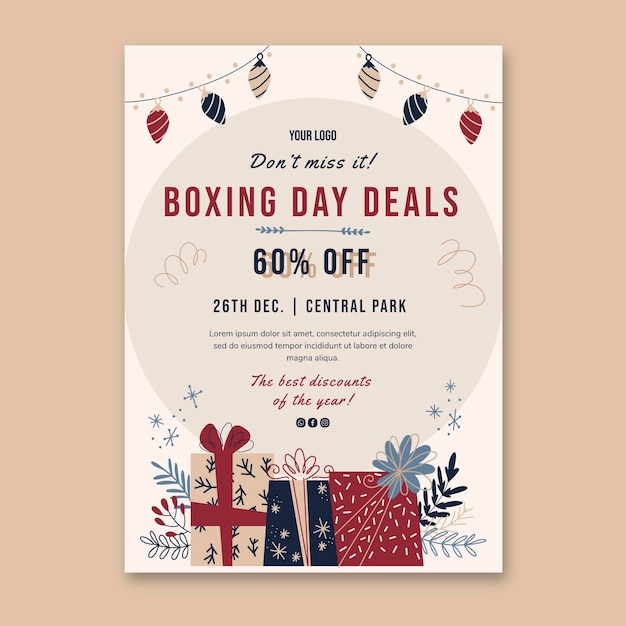 Vector boxing day poster template