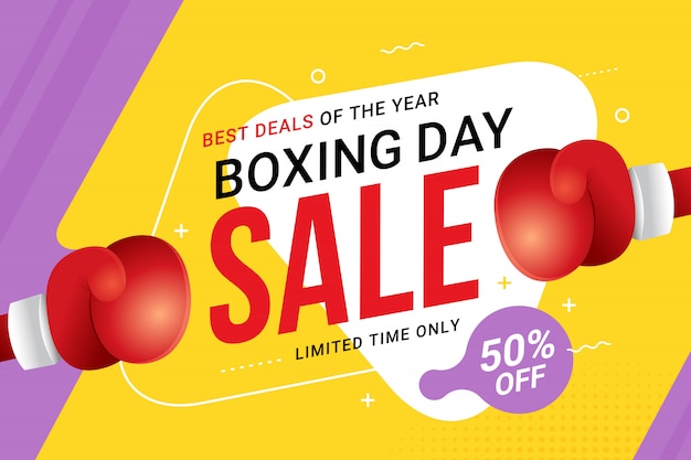 Boxing Day Sale Banner Design with Discount Offer 