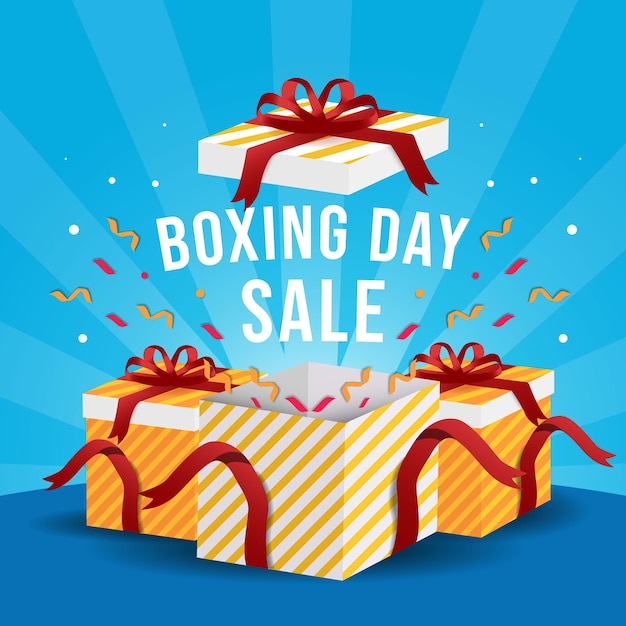 Boxing day sale design concept with gift boxes