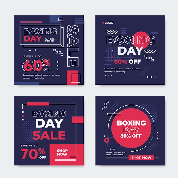 Vector boxing day sale instagram post collection