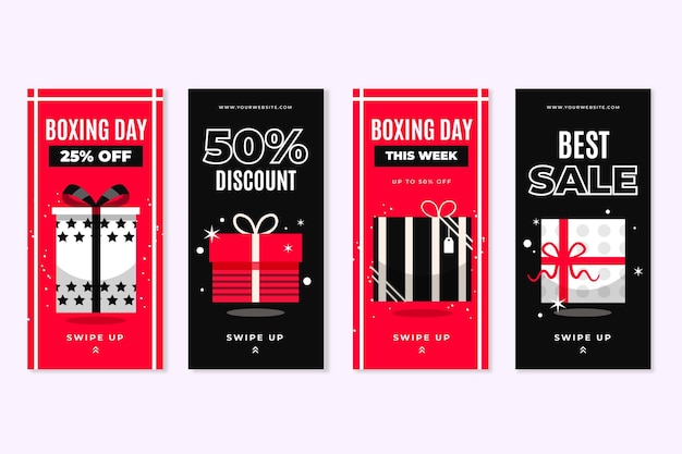 Vector boxing day sale instagram stories collection