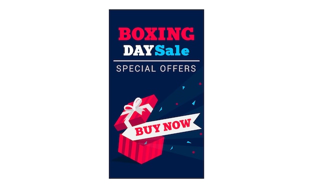 Vector boxing day sale offer instagram stories and post template