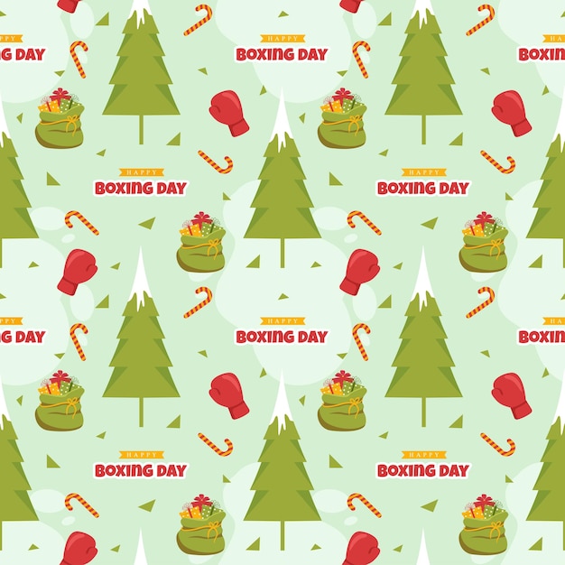 Boxing Day Sale Seamless Pattern Design for Promotion or Shopping on Flat Hand Drawn Illustration
