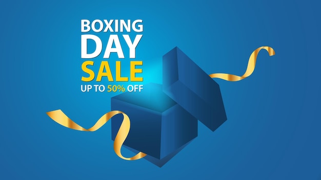 Boxing day sale template design with copy space area suitable\
to use on happy boxing day event