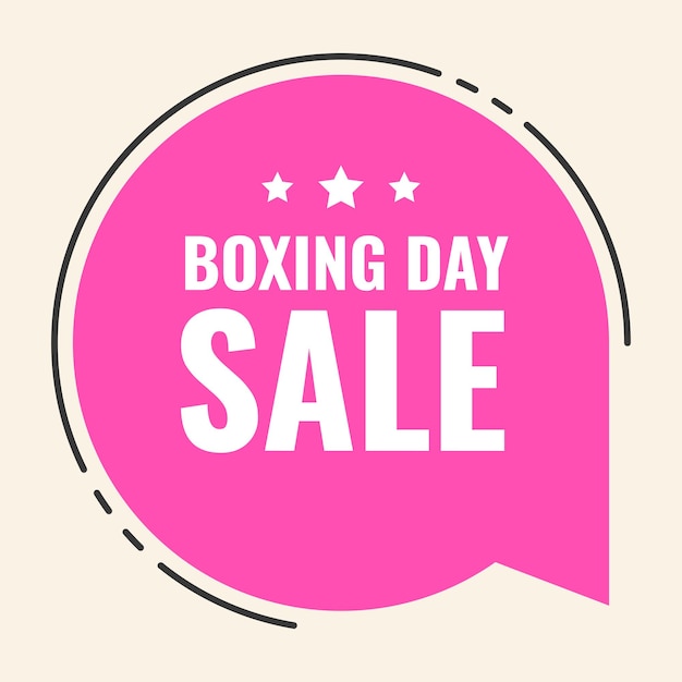 Boxing Day Sale Text With Pink Speech Bubble For Announcement