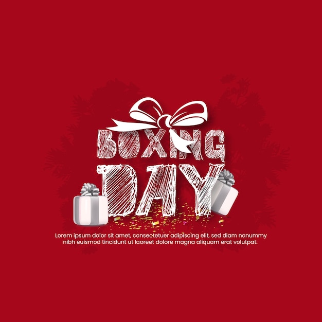 Vector boxing day sale with red background banner poster or flyer design creative ads