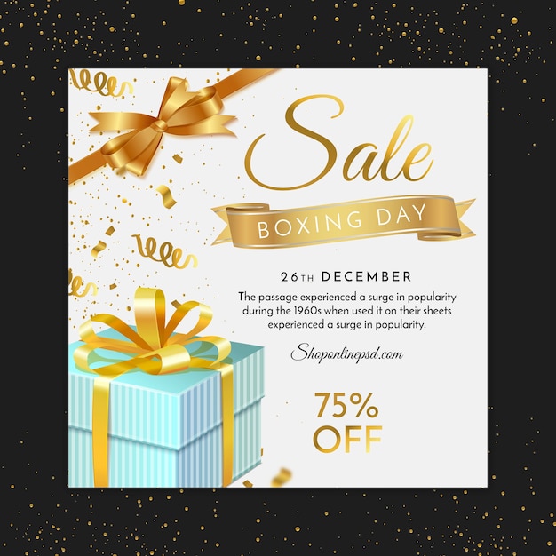 Vector boxing day square flyer template